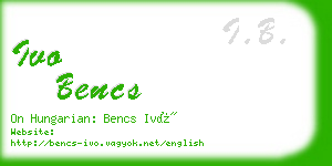 ivo bencs business card